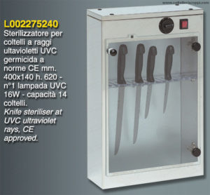 Sterilizzatore per Coltelli a raggi ultravioletti UVC a norma CE