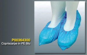 Conf. 100pz Copriscarpe monouso in Polietilene blu